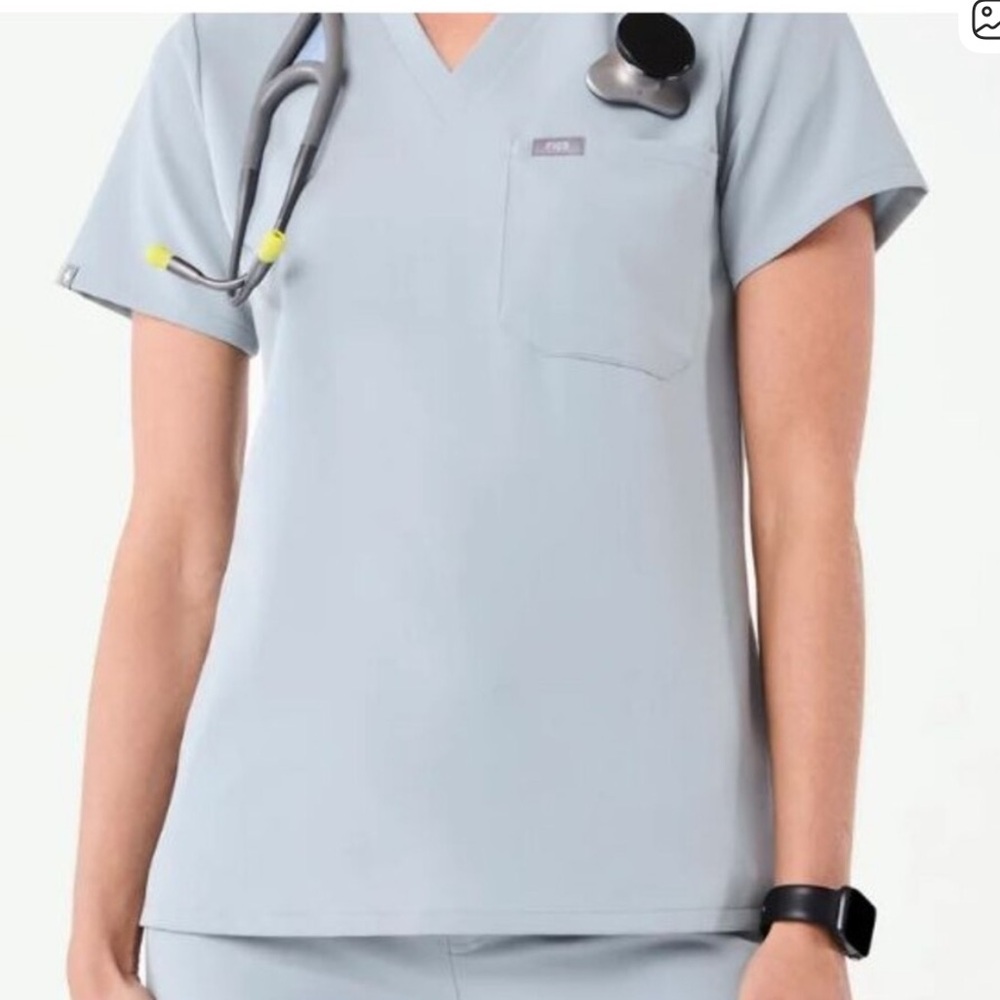 Figs Technical Collection Dusty Blue Scrub Top